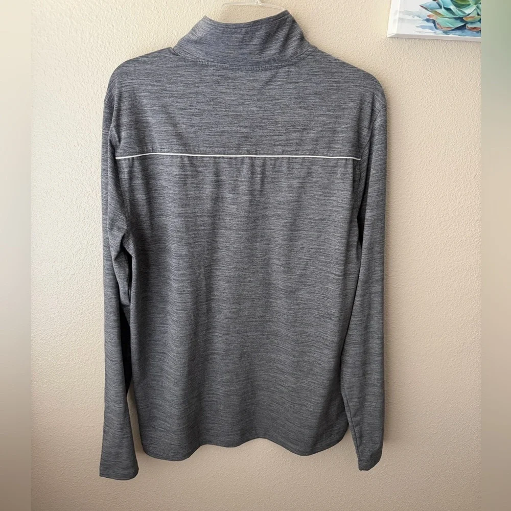 J Crew Performance Pullover Mens L Heather Gray 1/4 Zip Stretch Long Sleeve